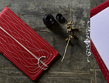 Bahi khata Red diary ☙ 32 { 12" X 6.5" }